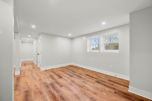 unfurnished room featuring light hardwood / wood-style floors