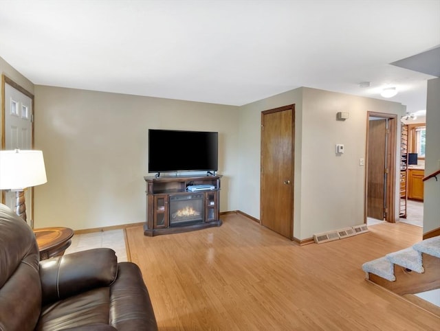18 Sharron Dr Unit 18, Easton, MA 02375 - living room featuring light wood-type flooring and a glass covered fireplace
