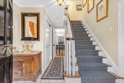 5 Hickory Rd, Southborough, MA 01772 - stairway featuring baseboards
