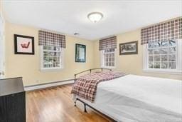 5 Hickory Rd, Southborough, MA 01772 - bedroom featuring wood finished floors, baseboards, and a baseboard radiator