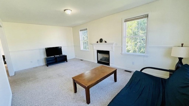 27 Christine Dr, Worcester, MA 01604 - carpeted living area with a fireplace and baseboards