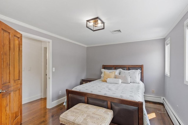 18 Mann St, Bellingham, MA 02019 - bedroom with baseboard heating, dark wood finished floors, and ornamental molding