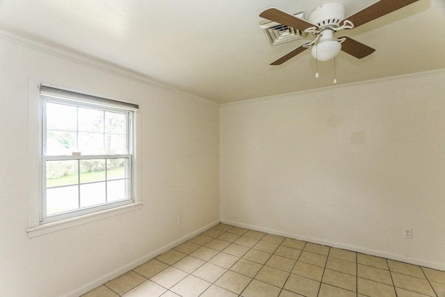 15 Fredette St, Springfield, MA 01109 - spare room with crown molding, ceiling fan, and light tile patterned flooring