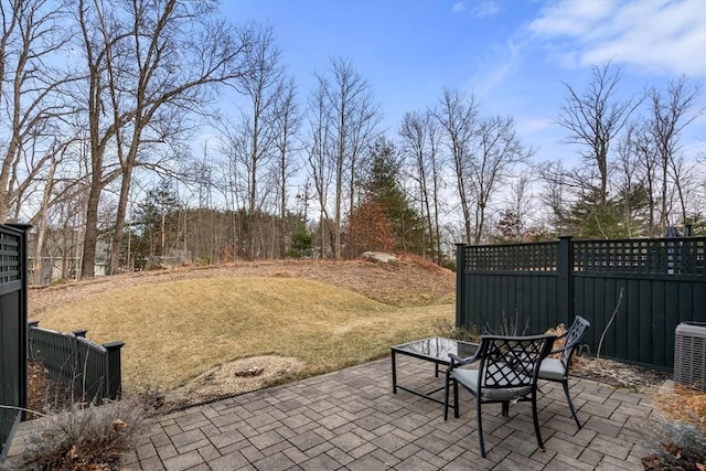 view of patio with central AC unit