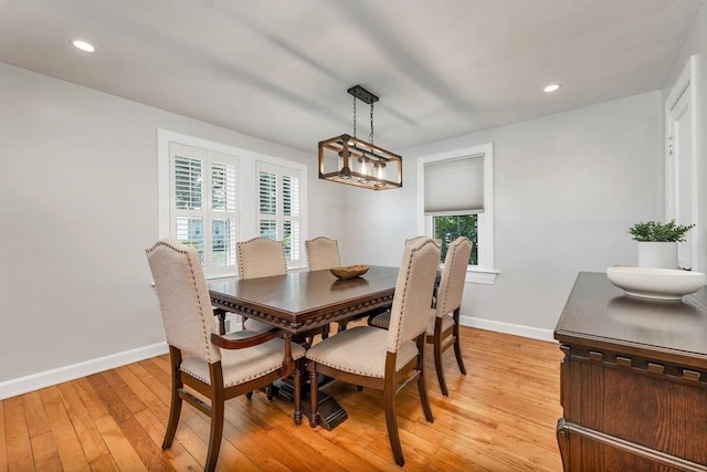 49 Pinehurst Ave, Methuen, MA 01844 - dining space featuring baseboards, light wood finished floors, and recessed lighting