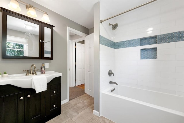 49 Pinehurst Ave, Methuen, MA 01844 - full bath with vanity, shower / tub combination, and tile patterned flooring