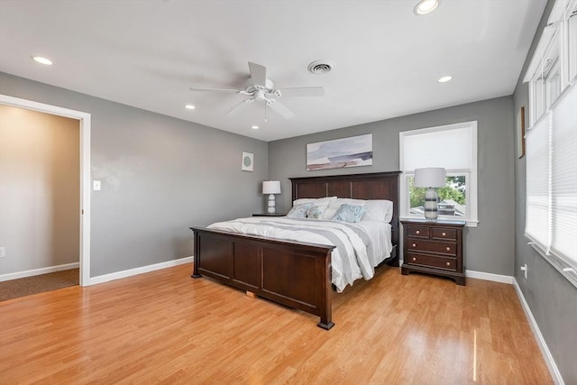 49 Pinehurst Ave, Methuen, MA 01844 - bedroom featuring light wood-type flooring, baseboards, recessed lighting, and ceiling fan