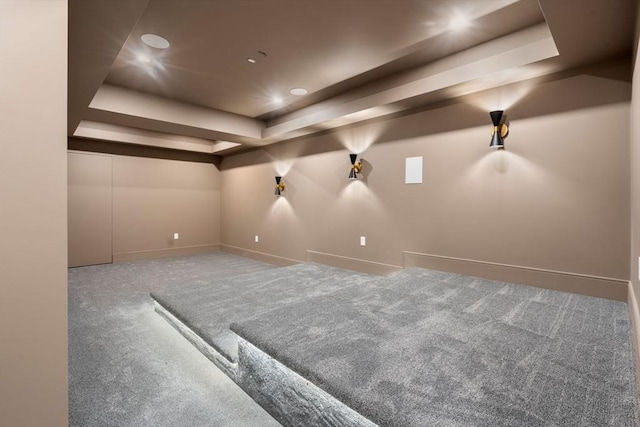 additional living space with carpet, baseboards, and recessed lighting