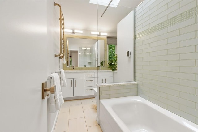 5 Mason St, Lexington, MA 02421 - full bath with a garden tub, vanity, and tile patterned floors
