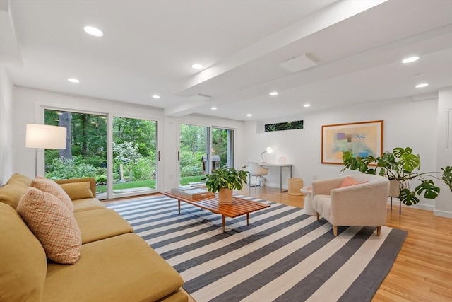 5 Mason St, Lexington, MA 02421 - living area with light wood finished floors and recessed lighting