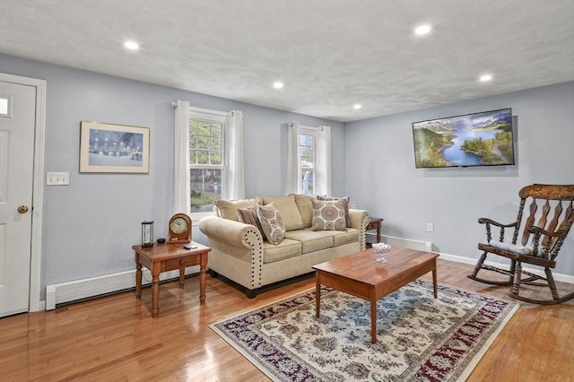 1 Island Rd, Medway, MA 02053 - living room with recessed lighting, light wood-style floors, and baseboards