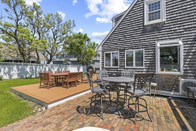 view of patio featuring a wooden deck