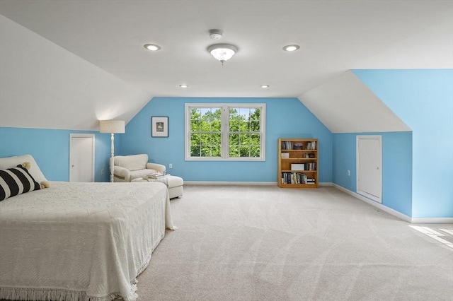 459 Brook St Unit C, Clinton, MA 01510 - carpeted bedroom with vaulted ceiling and recessed lighting
