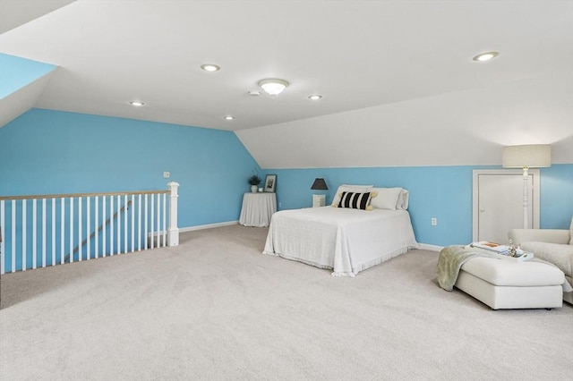 459 Brook St Unit C, Clinton, MA 01510 - carpeted bedroom featuring lofted ceiling and recessed lighting