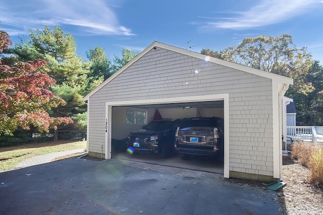 view of garage