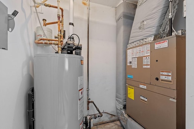 utilities featuring gas water heater