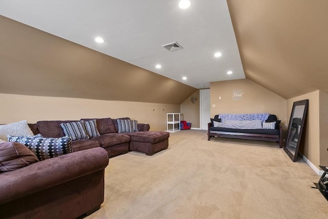 16 Windsor St, Everett, MA 02149 - bedroom featuring light colored carpet, lofted ceiling, recessed lighting, and baseboards
