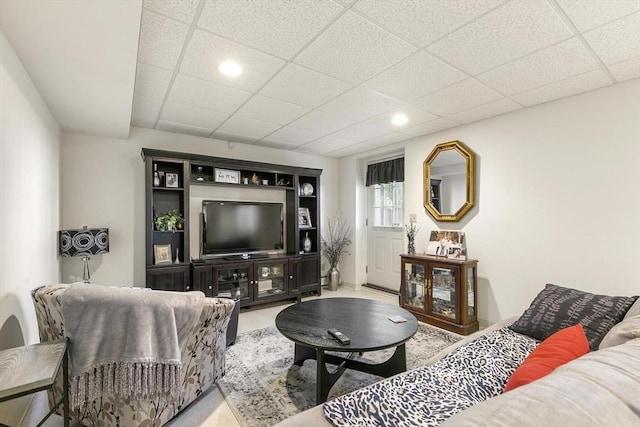 16 Windsor St, Everett, MA 02149 - living area featuring a drop ceiling and recessed lighting