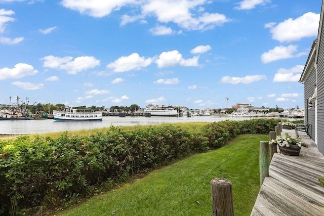 107 Channel Point Rd, Barnstable, MA 02601 - view of grassy yard featuring a water view