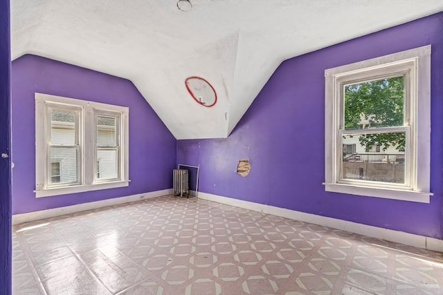 24 N Byron Ave, Brockton, MA 02301 - additional living space featuring vaulted ceiling and radiator