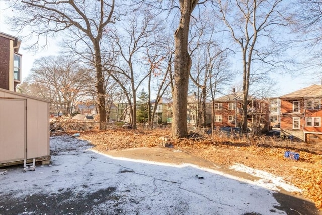 view of snowy yard