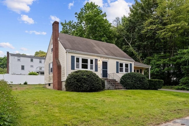 view of front of property featuring a chimney