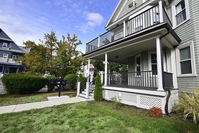 exterior space featuring covered porch