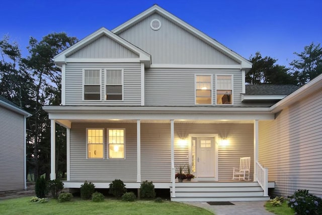 view of front of property with a porch