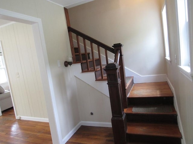 4 Aldrich Ave, Huntington, MA 01050 - staircase featuring wood finished floors and baseboards