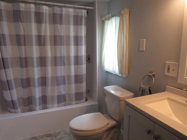4 Aldrich Ave, Huntington, MA 01050 - bathroom featuring toilet, vanity, and shower / bath combo