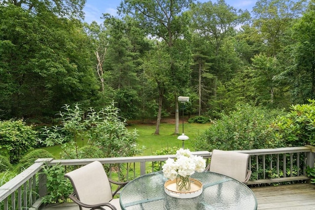 19 Birch St, Millis, MA 02054 - wooden deck with outdoor dining space