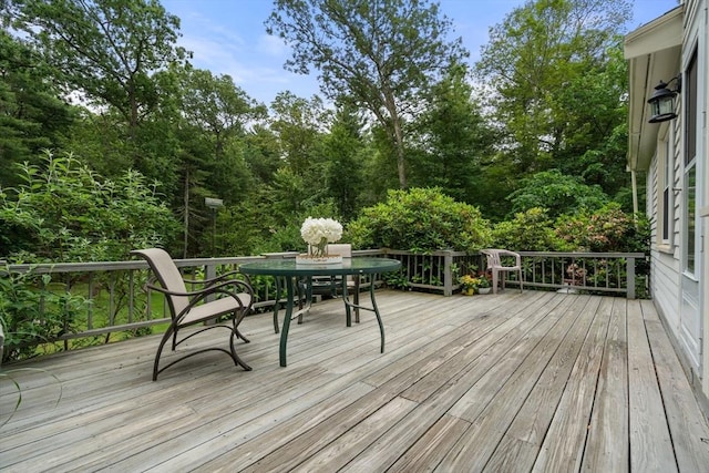 19 Birch St, Millis, MA 02054 - wooden terrace featuring outdoor dining area