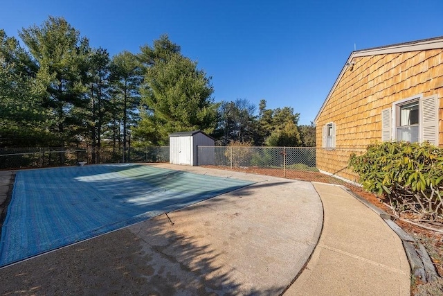 view of basketball court featuring a covered pool