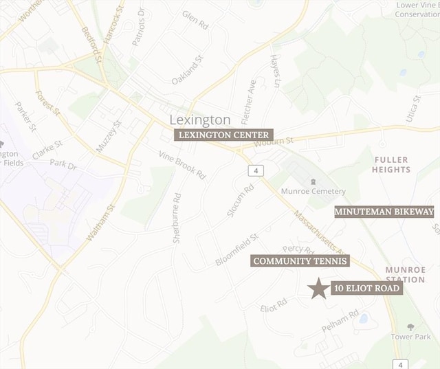 10 Eliot Rd, Lexington, MA 02421 - map of property location