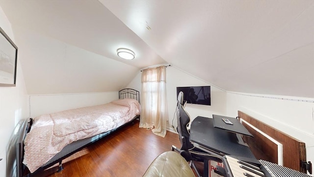95 Prospect Street Ext, Westfield, MA 01085 - bedroom featuring wood-type flooring and vaulted ceiling