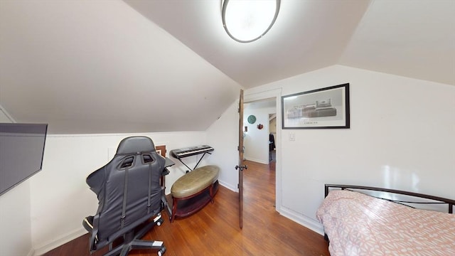 95 Prospect Street Ext, Westfield, MA 01085 - office area with dark hardwood / wood-style flooring and vaulted ceiling