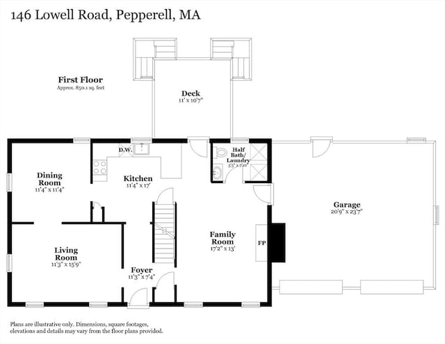 146 Lowell Rd, Pepperell, MA 01463 - view of floor plan / room layout