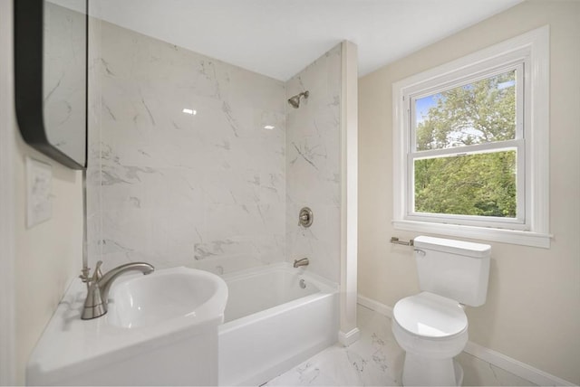 1030 Oak St, Dighton, MA 02764 - bathroom with marble finish floors and bathtub / shower combination