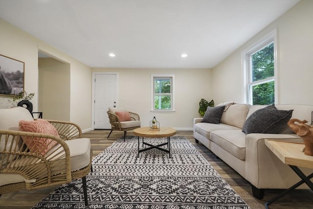 1030 Oak St, Dighton, MA 02764 - living area with wood finished floors and recessed lighting
