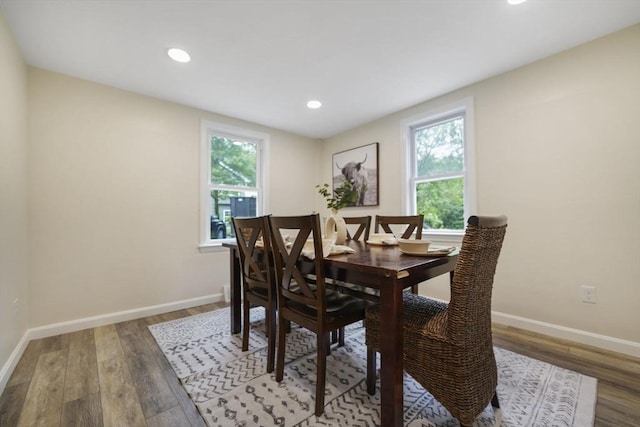 1030 Oak St, Dighton, MA 02764 - dining space with plenty of natural light, wood finished floors, and recessed lighting
