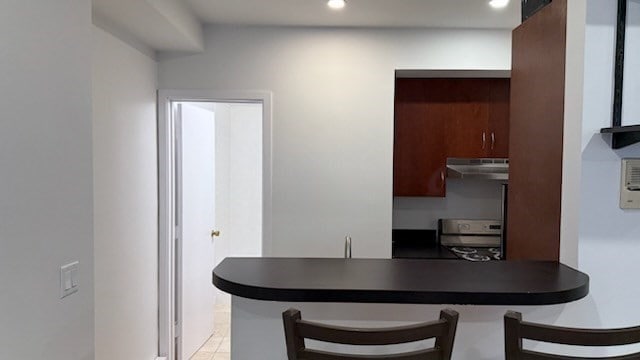 view of tiled dining space