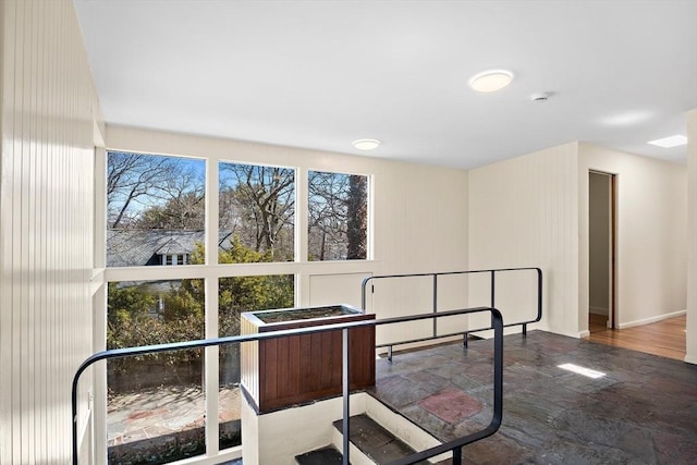 game room with baseboards