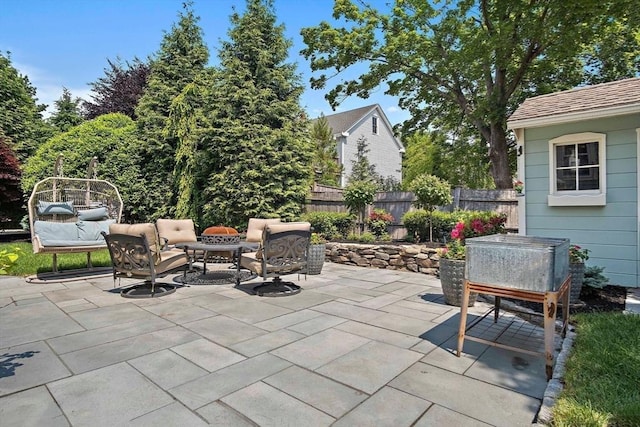 35 Harvard St, Winchester, MA 01890 - view of patio with an outdoor hangout area