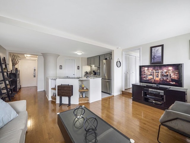 living room featuring hardwood / wood-style flooring