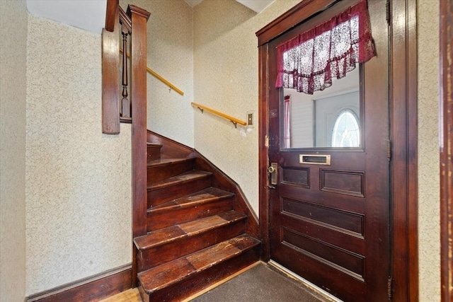 entryway featuring stairs