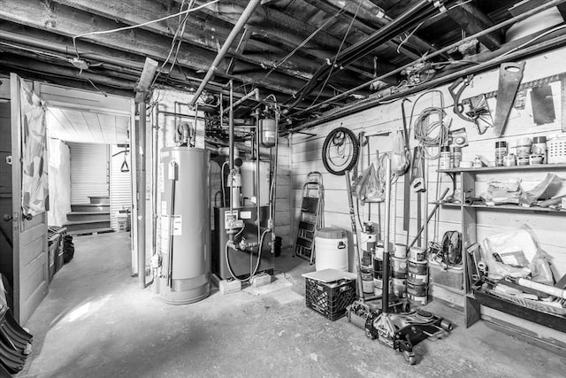 workout area with gas water heater