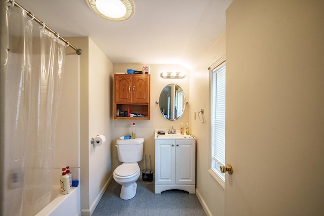 9 Sherman St, Westfield, MA 01085 - full bathroom with baseboards, toilet, vanity, and shower / bath combo