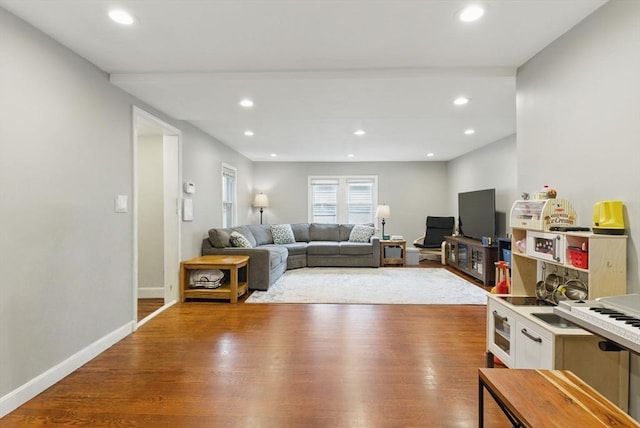 33 Walworth St, Worcester, MA 01602 - living area with wood finished floors and recessed lighting