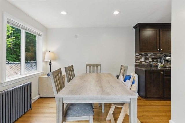 33 Walworth St, Worcester, MA 01602 - dining room with radiator, light wood-style floors, and recessed lighting