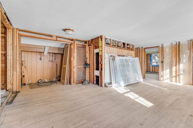 interior space with light hardwood / wood-style flooring